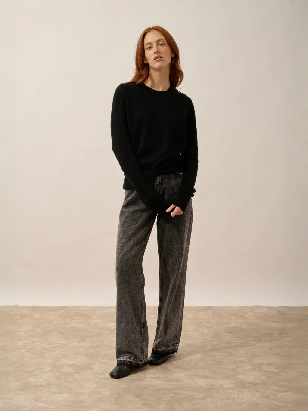 JEANNE pullover rundhalsausschnitt marine schwarz