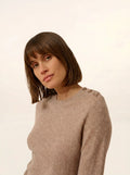 JEANNE pullover rundhalsausschnitt marine taupe hell meliert