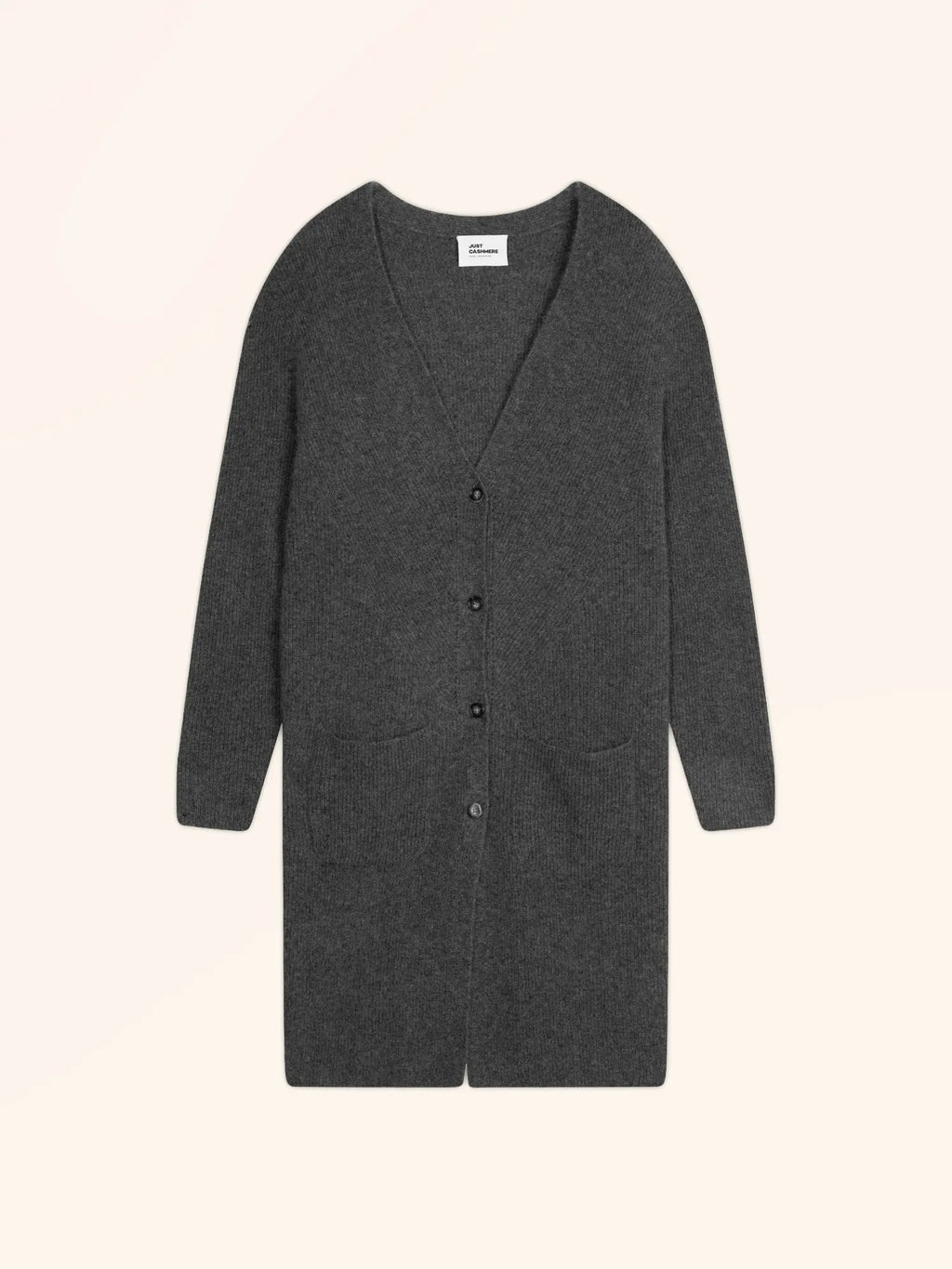 DACHE strickjacke long v-ausschnitt anthrazit meliert