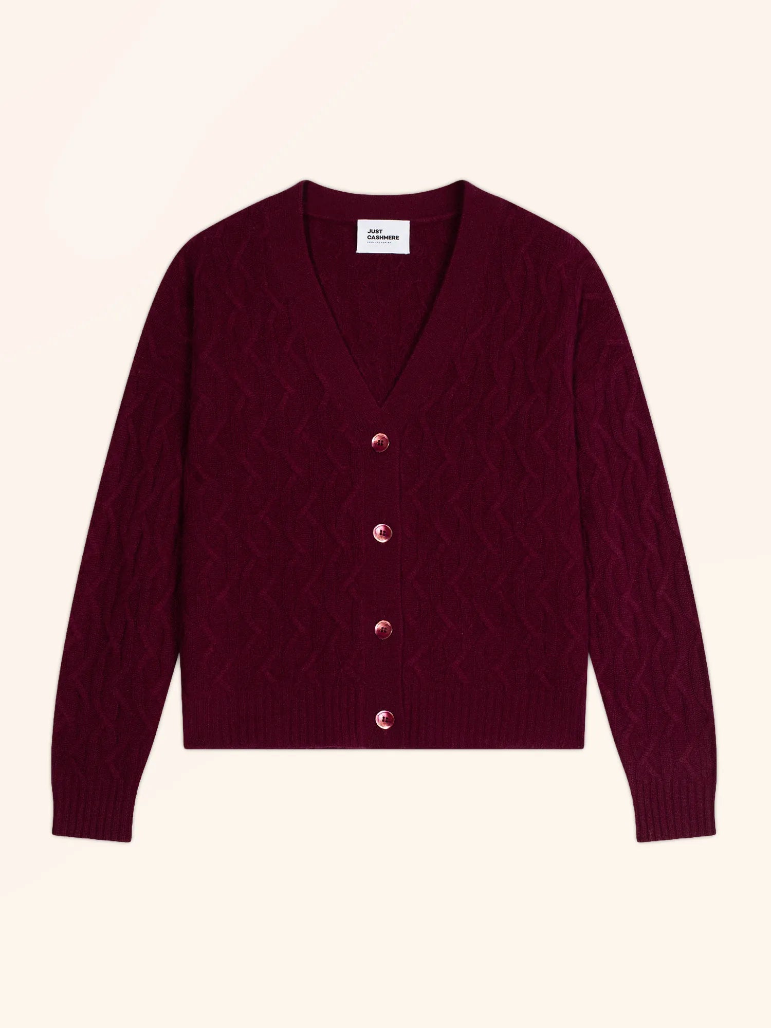 SYSTA strickjacke v-ausschnitt 4-fädig bordeaux