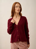 SYSTA strickjacke v-ausschnitt 4-fädig bordeaux