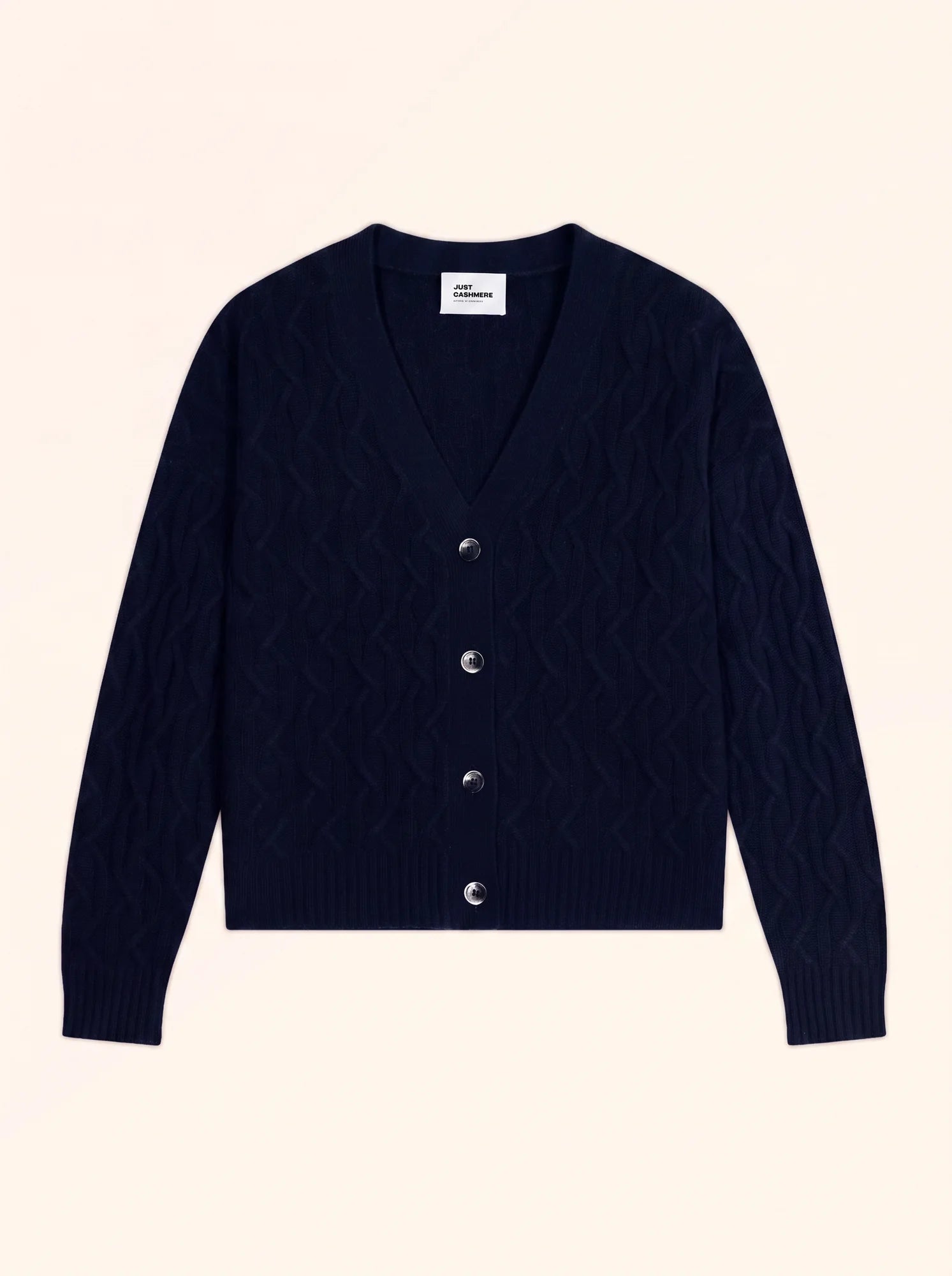 SYSTA strickjacke v-ausschnitt 4-fädig marineblau