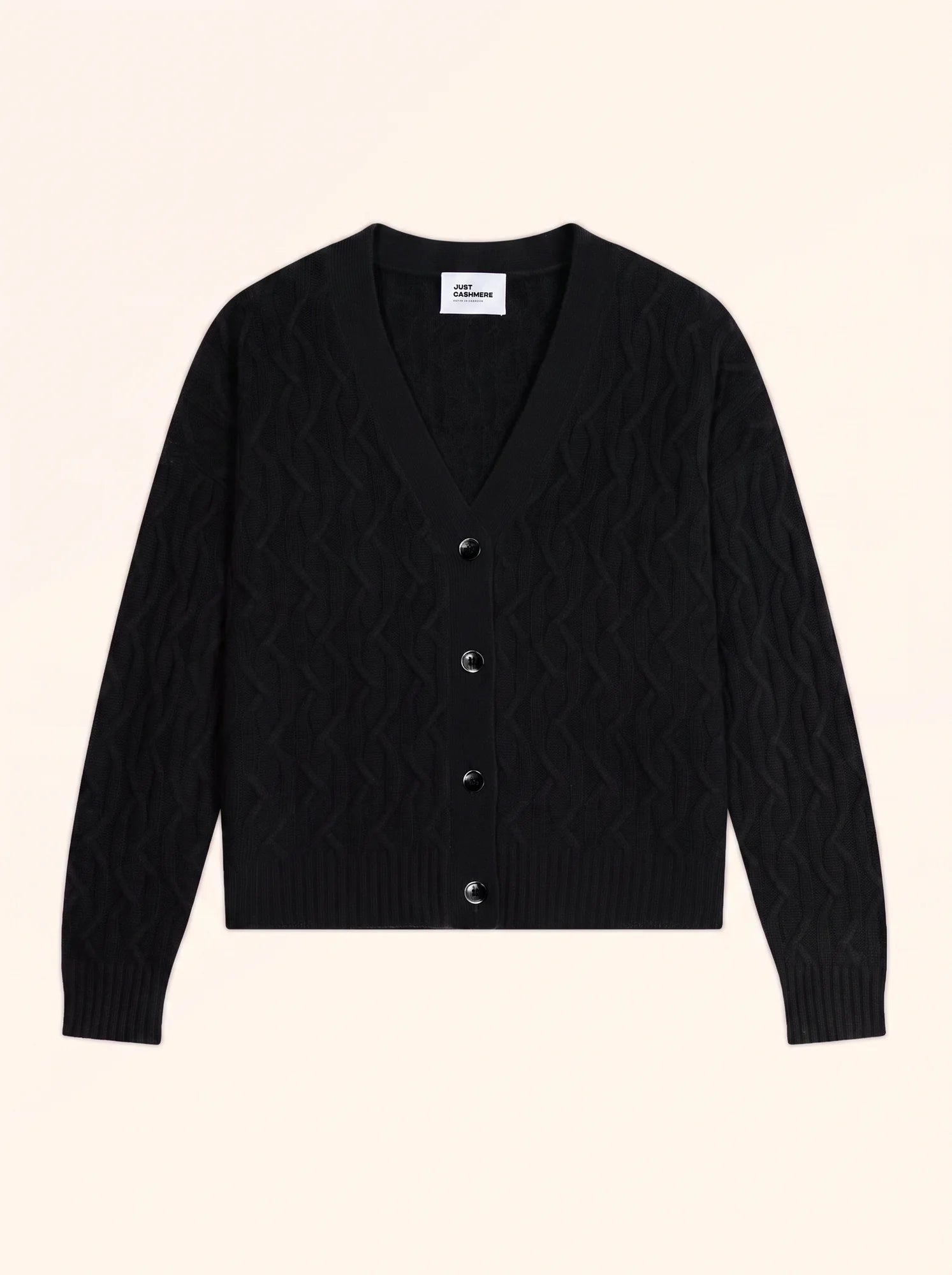SYSTA strickjacke v-ausschnitt 4-fädig schwarz
