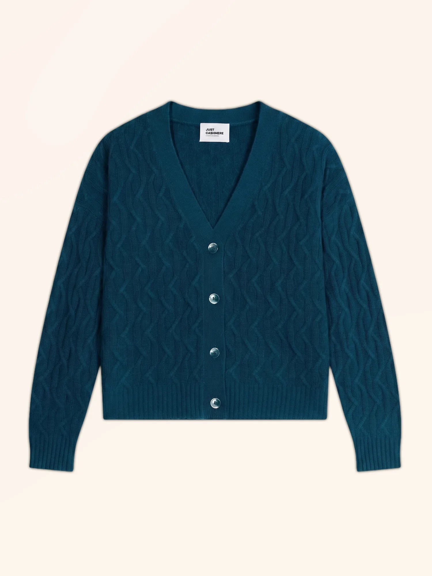 SYSTA strickjacke v-ausschnitt 4-fädig paon