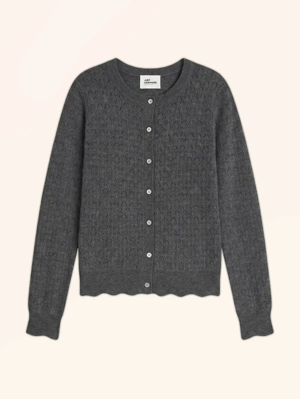 CIMBA strickjacke rundhalsausschnitt anthrazit meliert