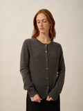 CIMBA strickjacke rundhalsausschnitt anthrazit meliert