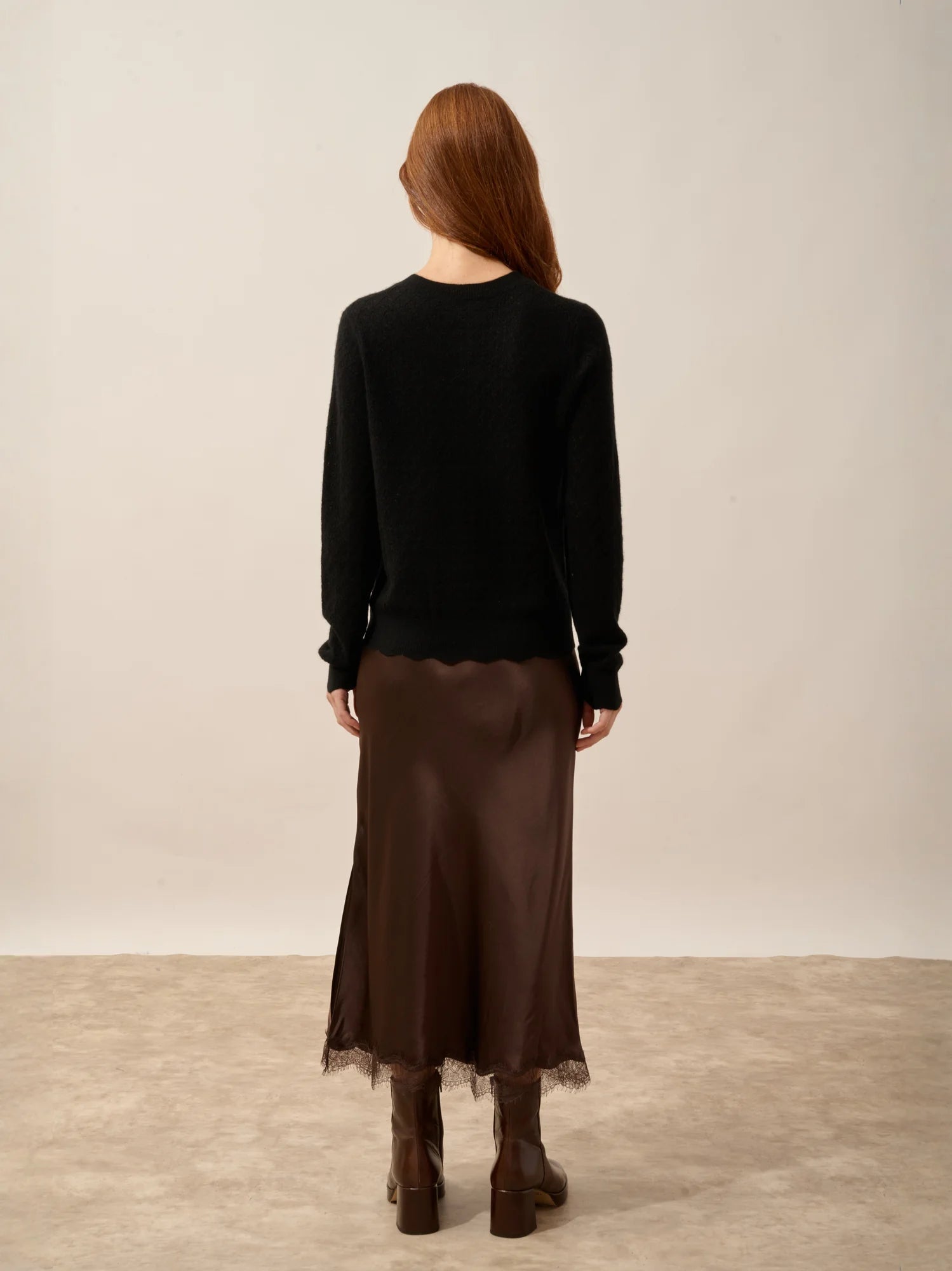 CIMBA strickjacke rundhalsausschnitt schwarz