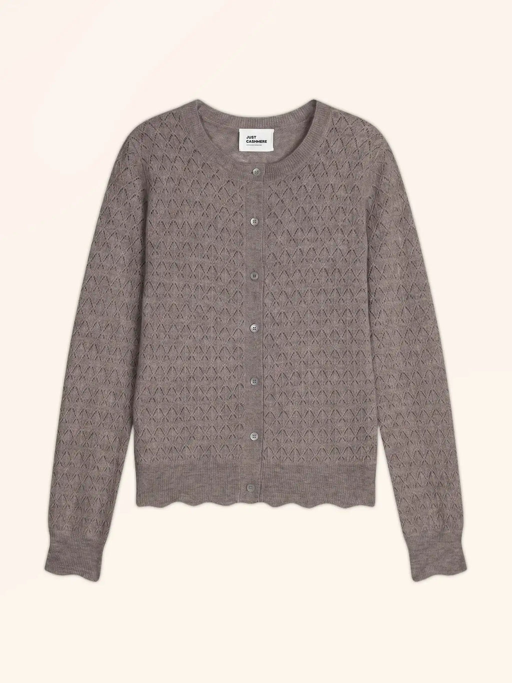 CIMBA strickjacke rundhalsausschnitt taupe meliert