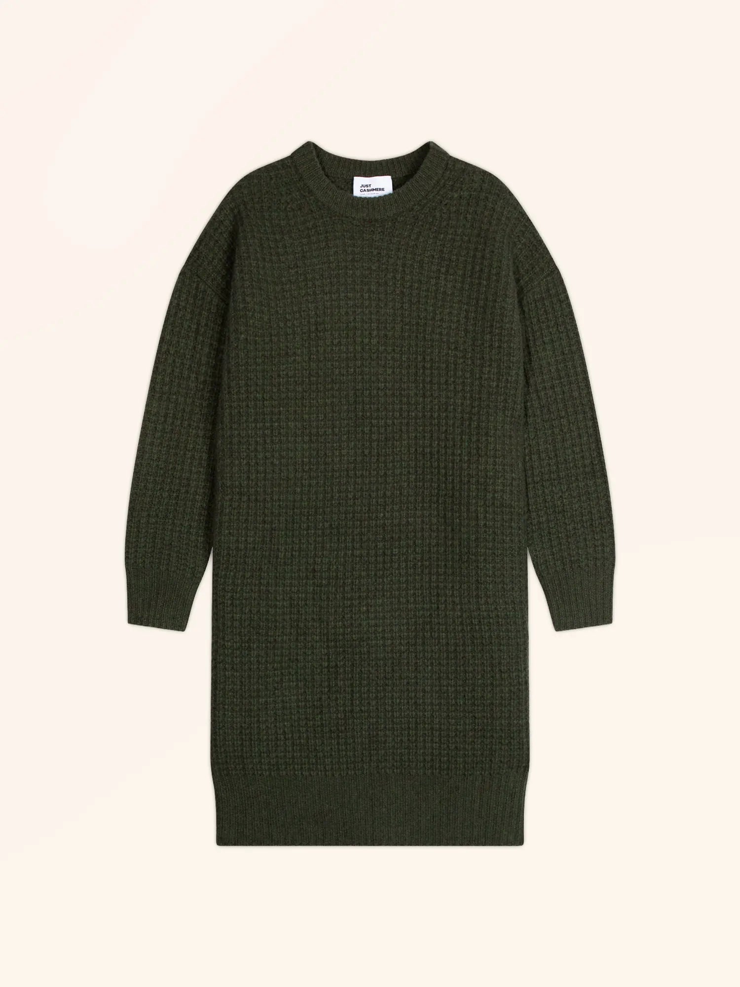 CHEWA kleid rundhalsausschnitt 8-fädig khaki meliert