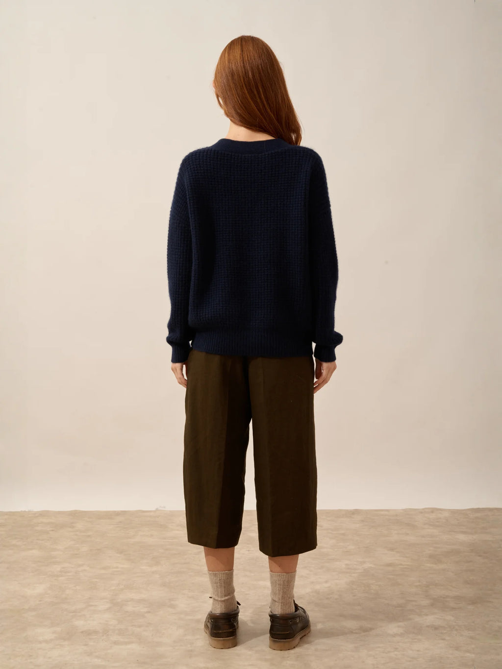 CHODRAK strickjacke v-ausschnitt 8-fädig marineblau