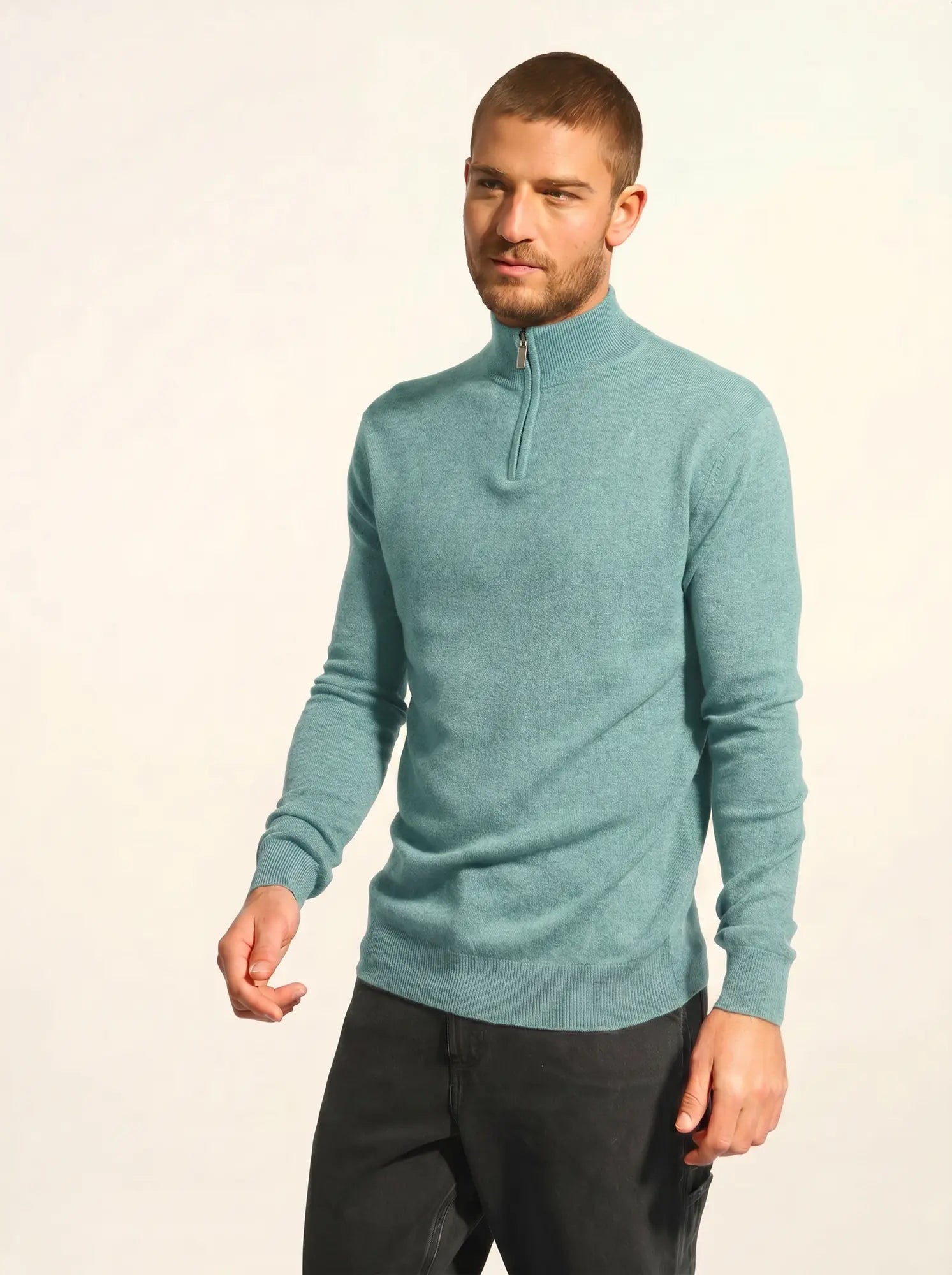 BRADLEY pullover dockermütze grün meliert