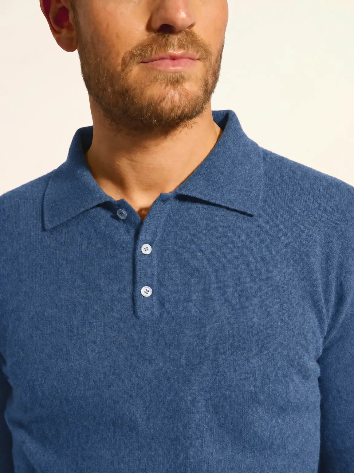 DOUGLAS polo manches longues bleu denim