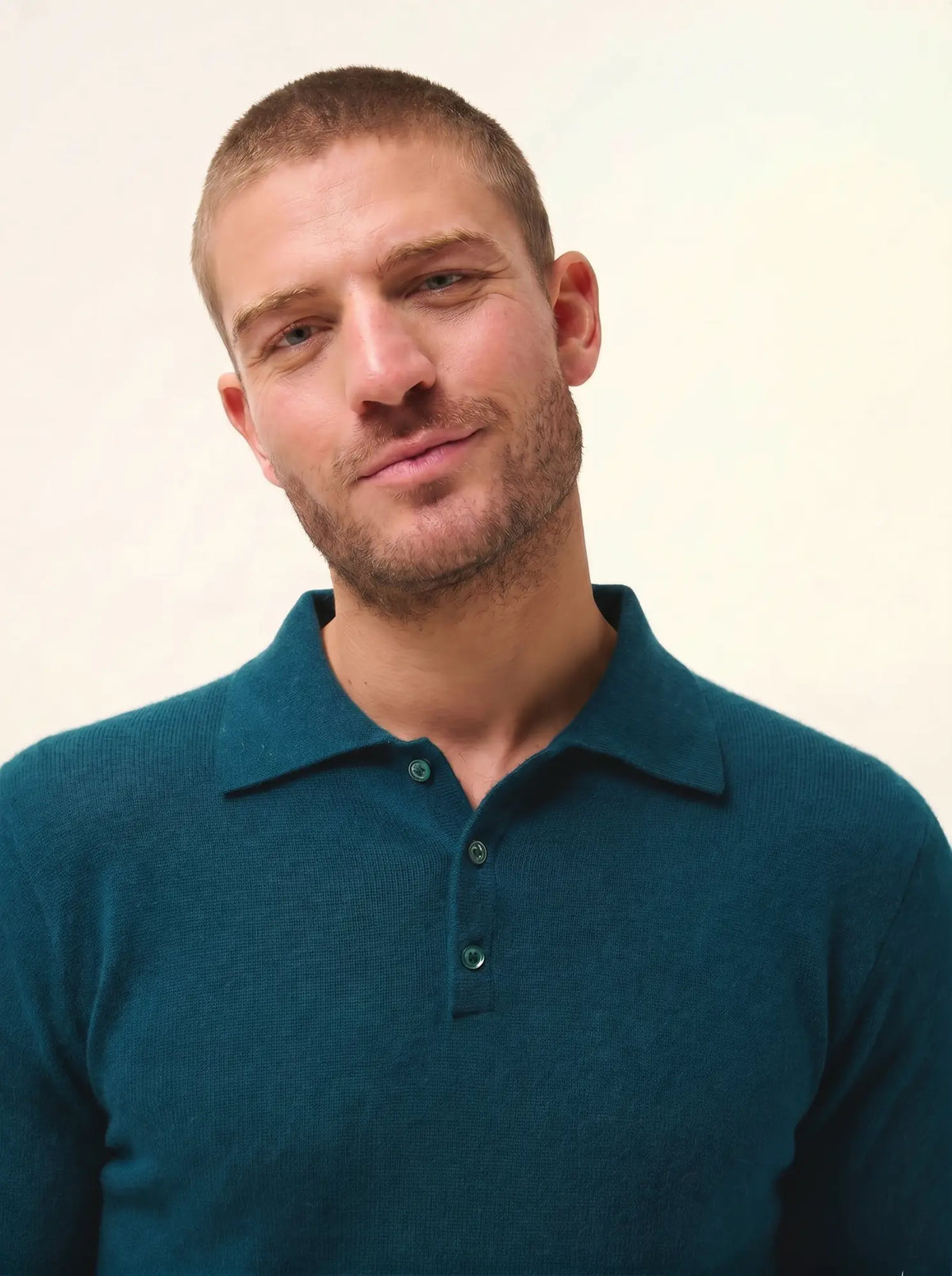 DOUGLAS Poloshirt langarm Pfauenblau