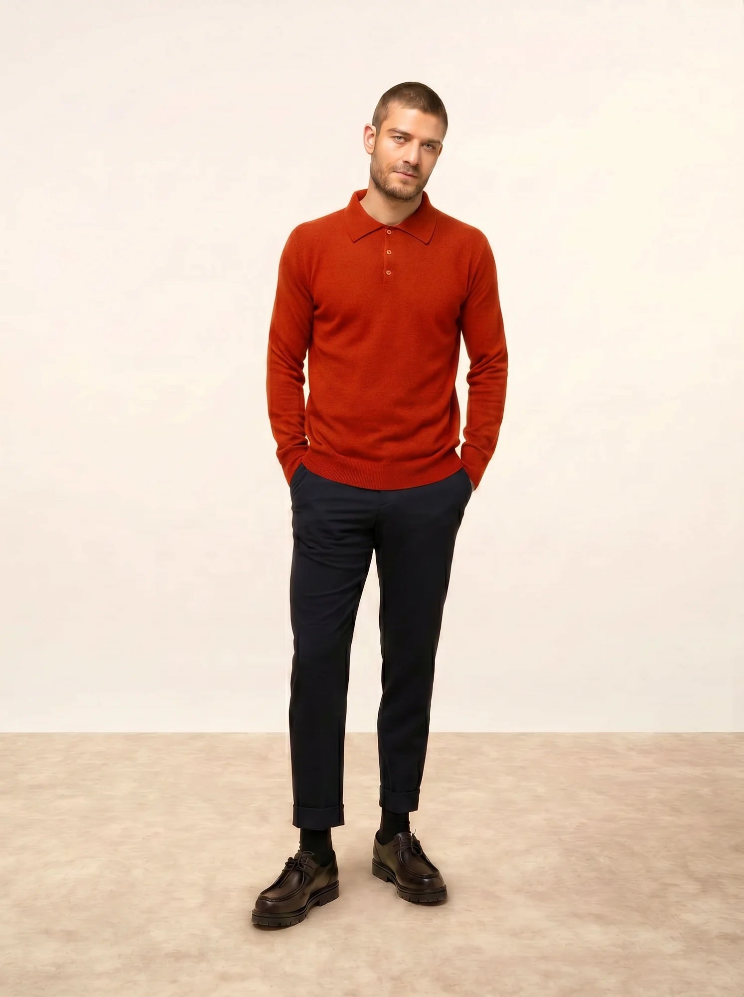 DOUGLAS poloshirt langarm tomate