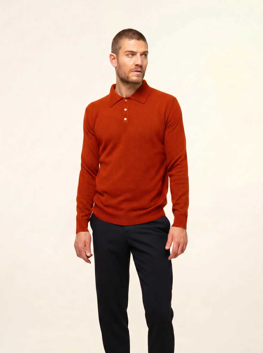 DOUGLAS poloshirt langarm tomate