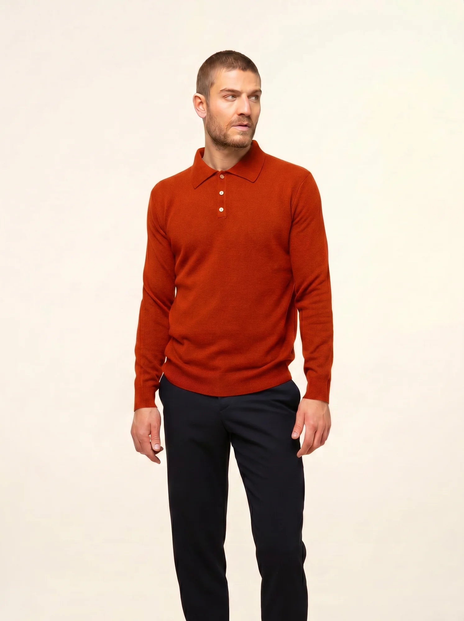 DOUGLAS poloshirt langarm tomate
