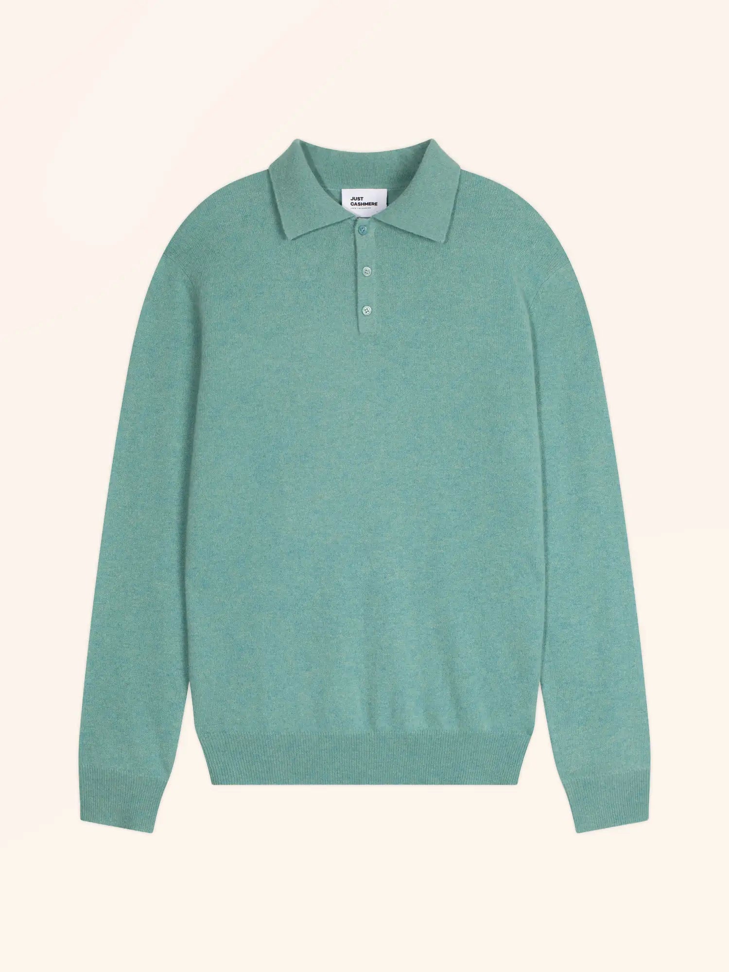 DOUGLAS poloshirt langarm grün meliert
