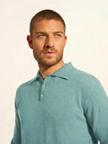 DOUGLAS poloshirt langarm grün meliert