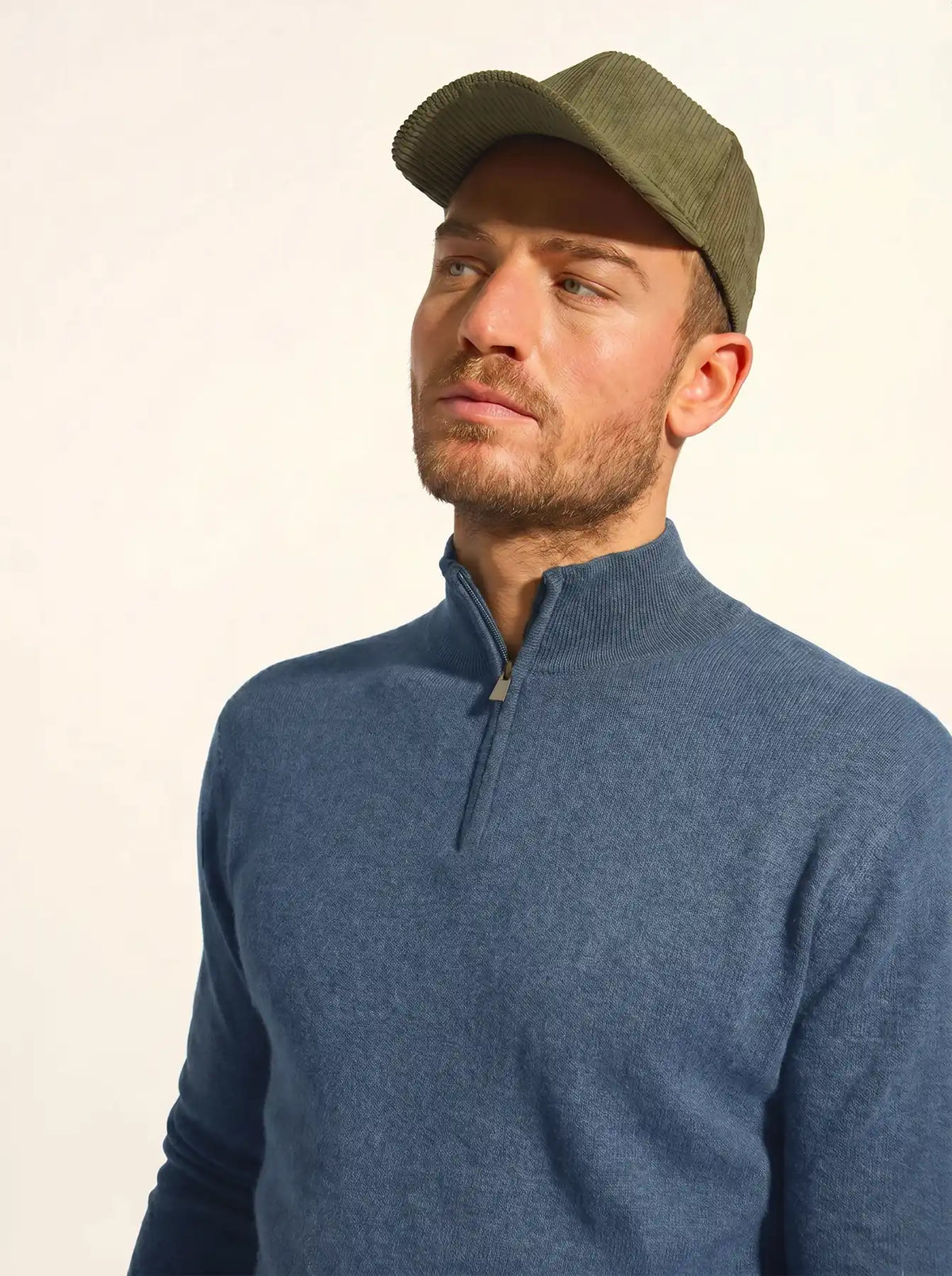 BRADLEY pull camionneur bleu denim