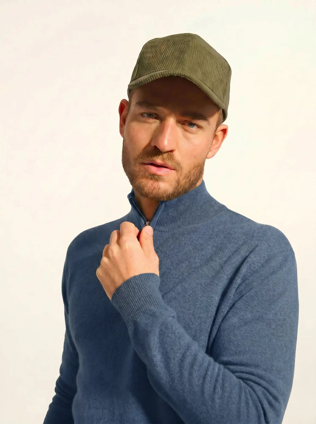 BRADLEY pull camionneur bleu denim