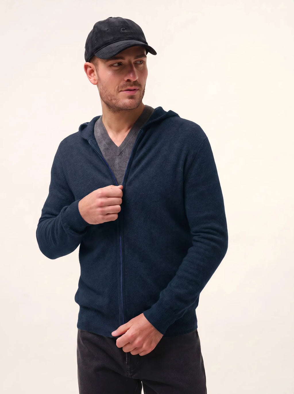 ELLIOT weste mit reissverschluss mit kapuze blau petrol