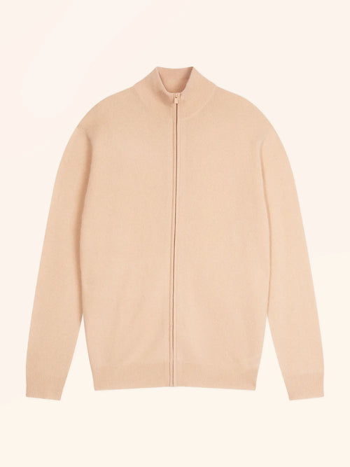 ALAN gilet zippé col montant beige