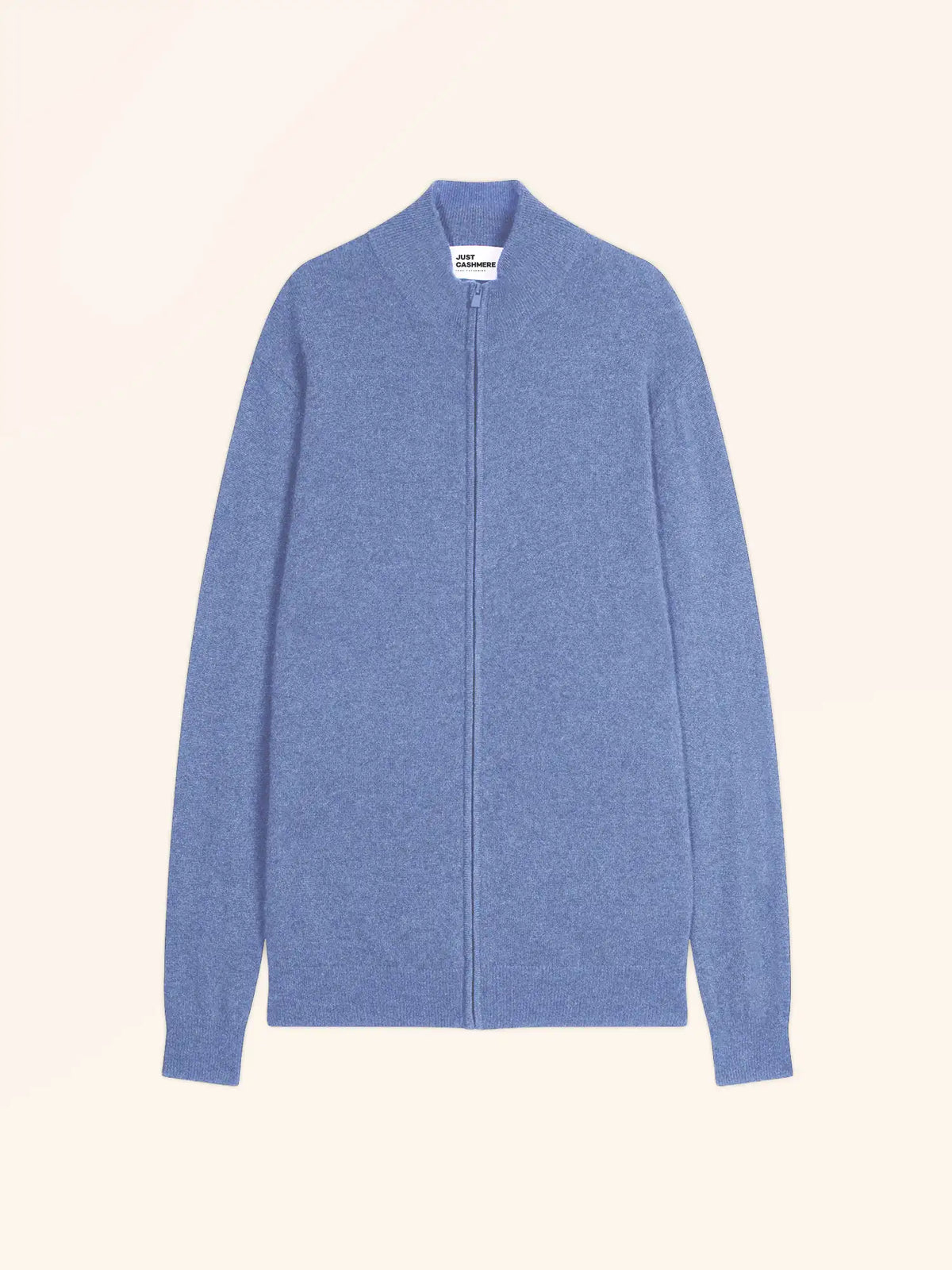 ALAN Gilet Zippé Col Montant Ciel Chiné