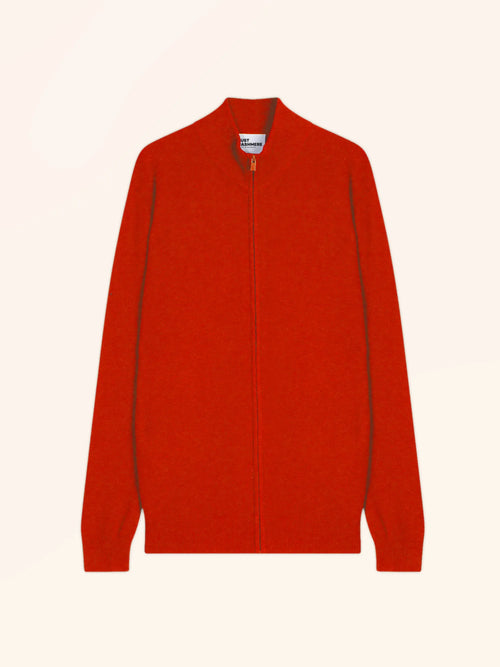 ALAN gilet zippé col montant tomate
