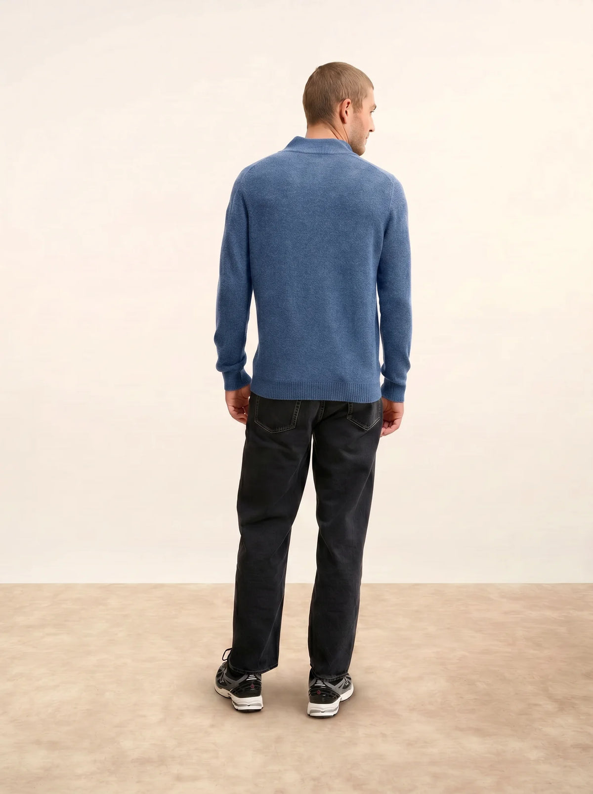 LEONIE Sweater Trucker Neck 4 Ply Denim Blue