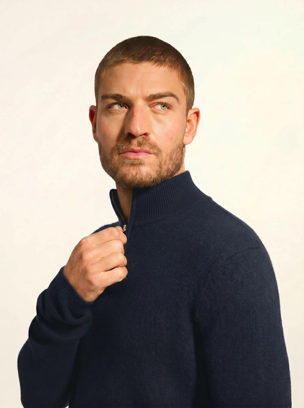 LEONIE Sweater Trucker Neck 4 Ply Petrol Blue