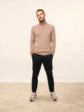 LEONIE Sweater Trucker Neck 4 Ply Heather Camel