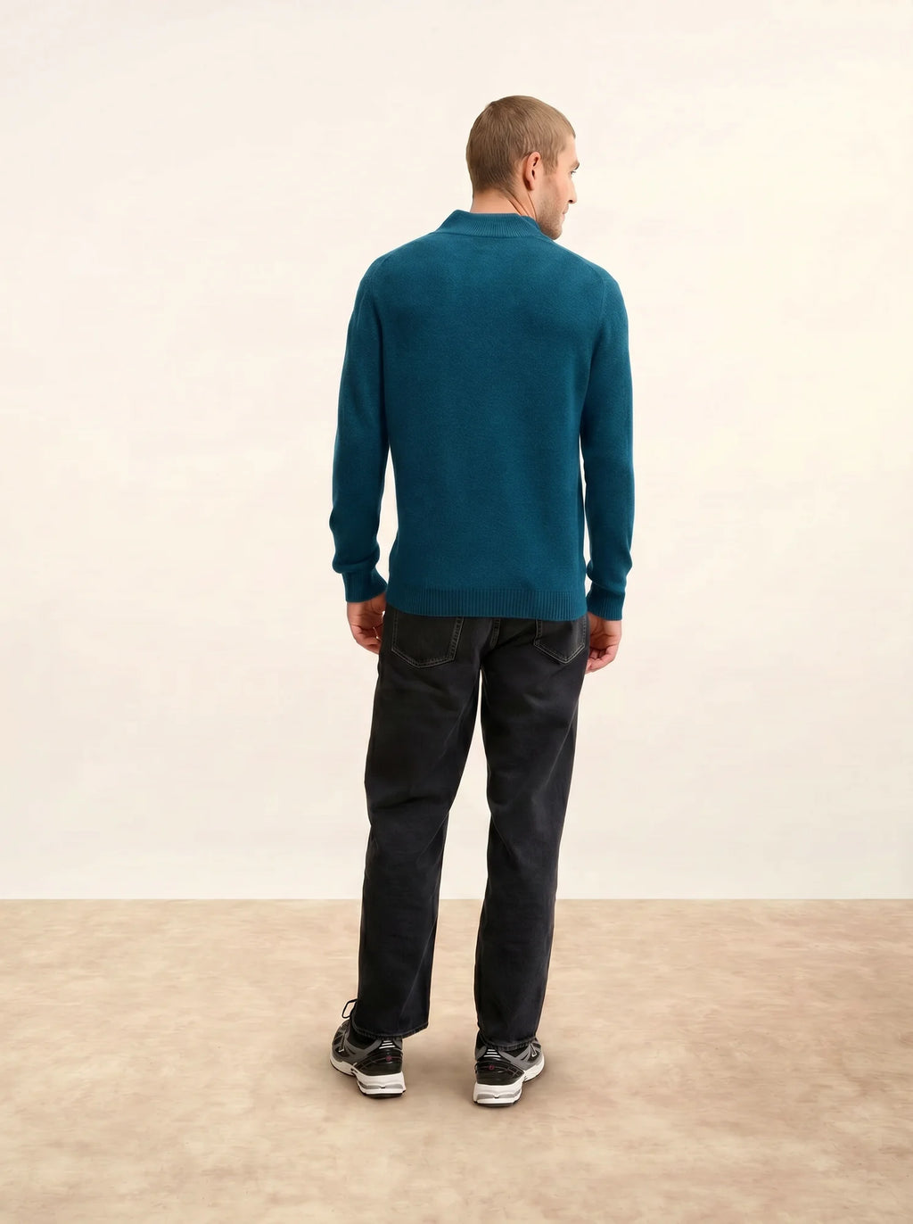 LEONIE Pullover Truckerkragen 4-fädig Pfauenblau