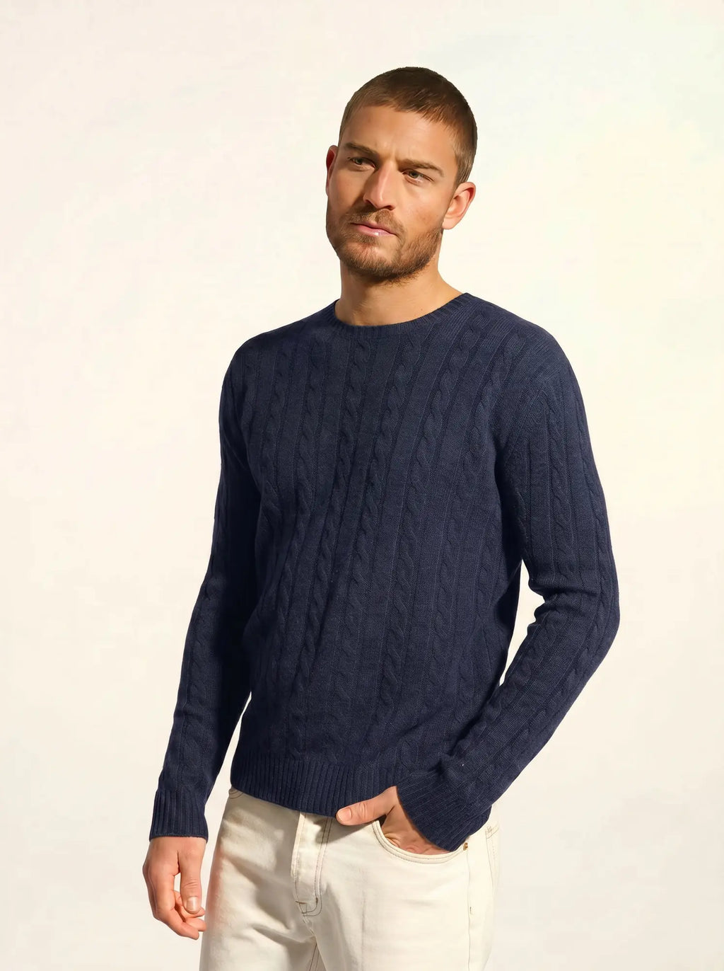 DARRI Sweater Crew Neck 4 Ply Caviar