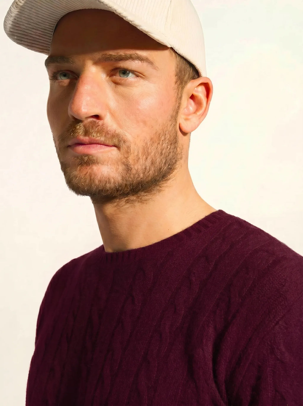 DARRI pull col rond 4 fils mûre