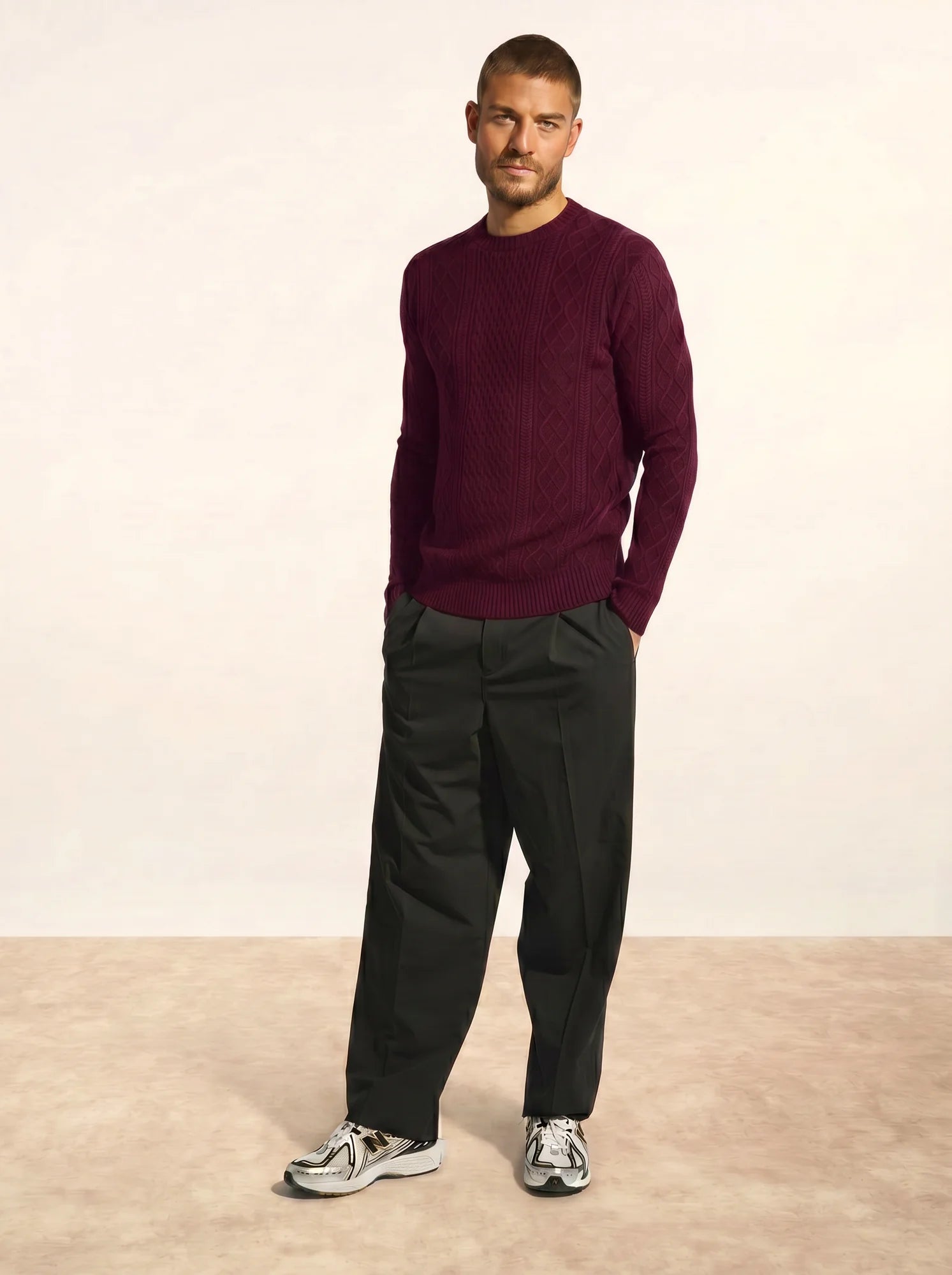 THURID pullover rundhalsausschnitt 4-fädig mûre