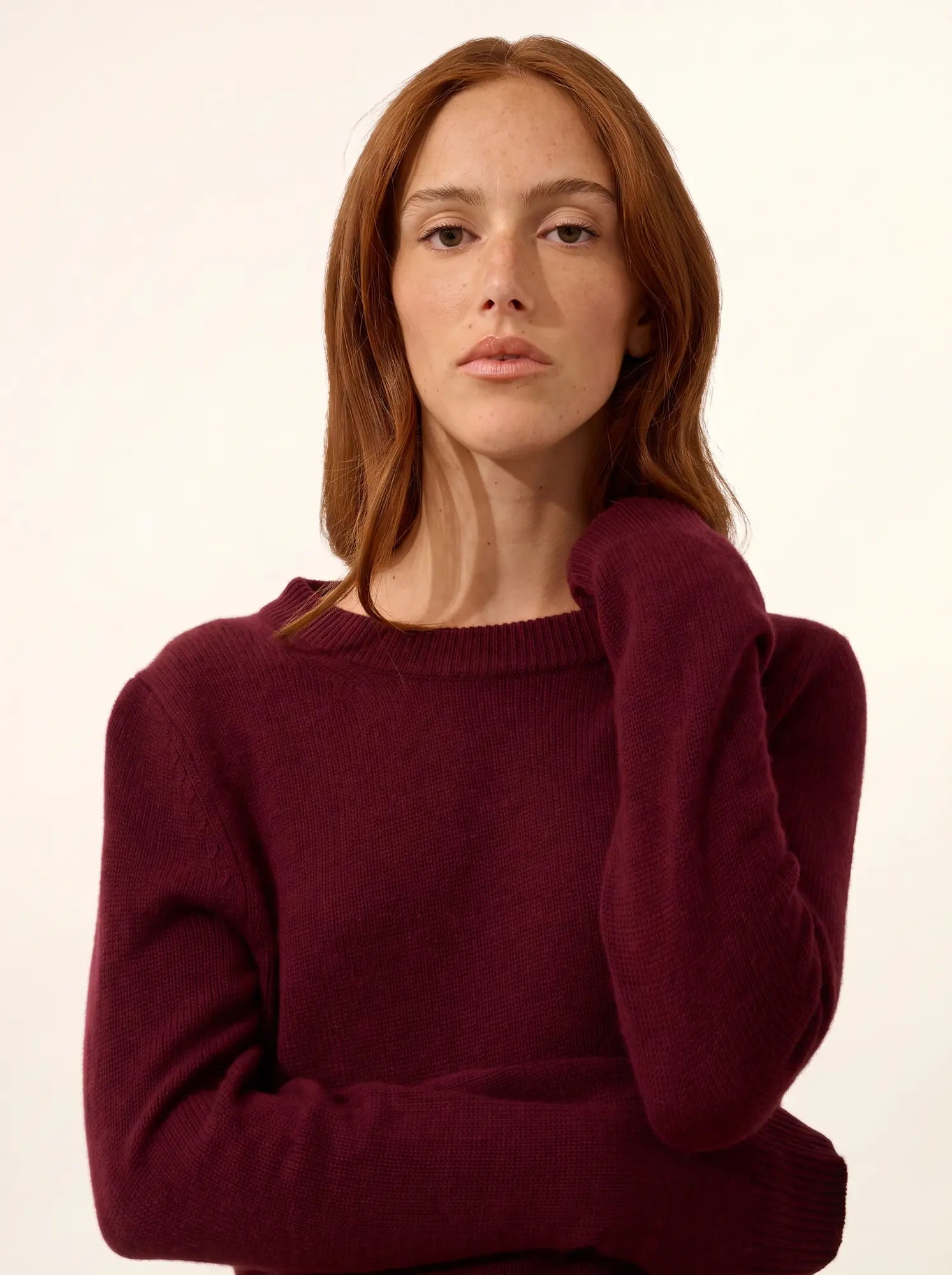LEXINI pullover rundhalsausschnitt 4-fädig mûre