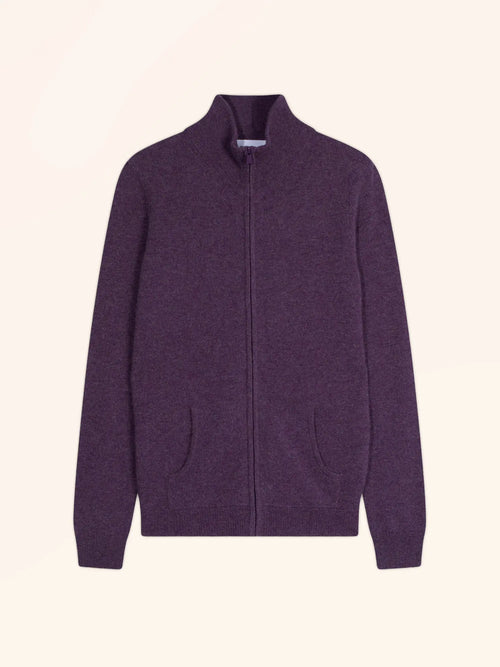 AYR gilet zippé col montant violet chiné