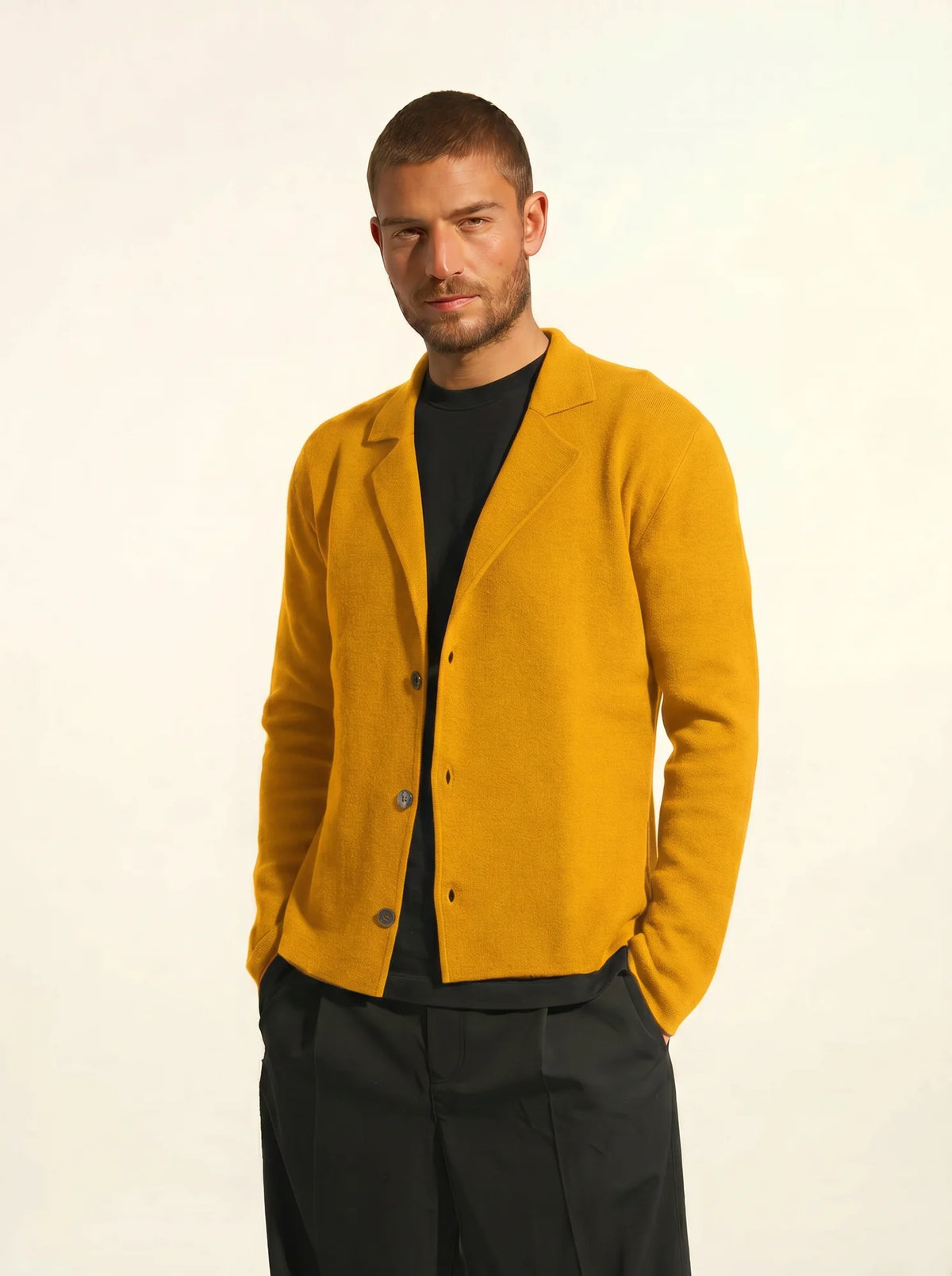 ALVAR Jacket Buttoned Notched Collar Turmeric