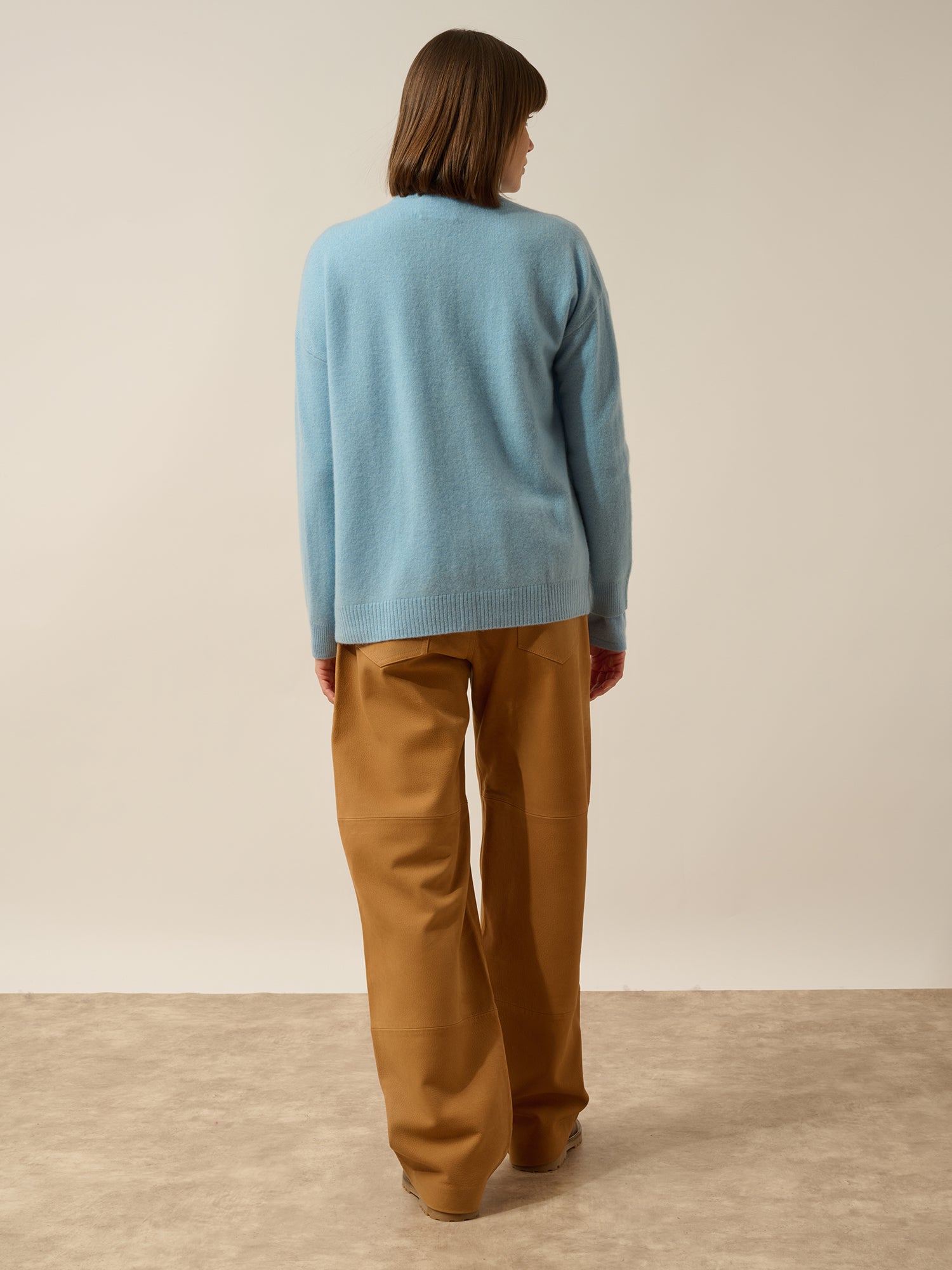 ERVIE gilet zippé col mao bleu inca