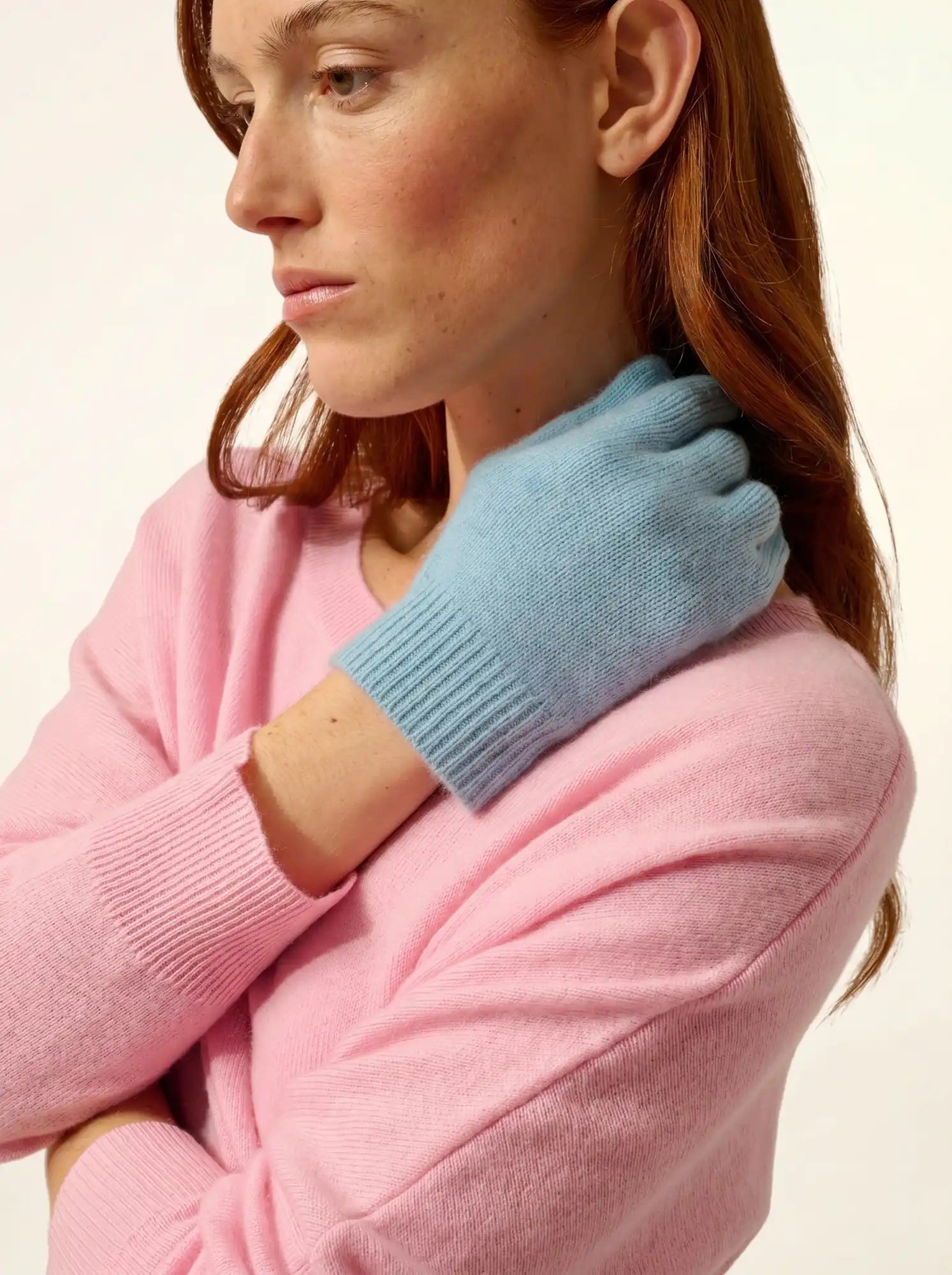 YANN handschuhe 4-fädig blau inca