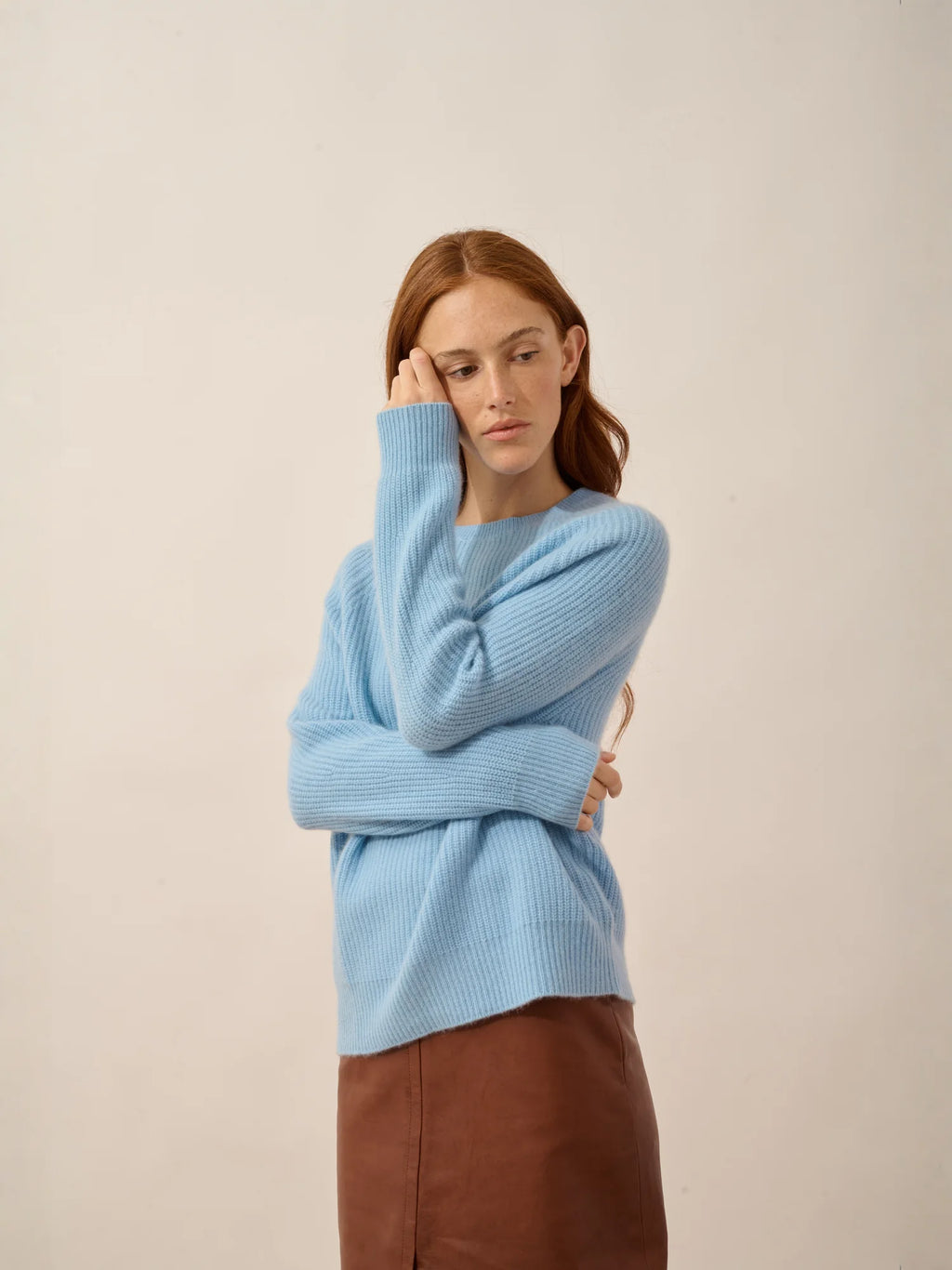 FRIO pullover rundhalsausschnitt 4-fädig blau inca