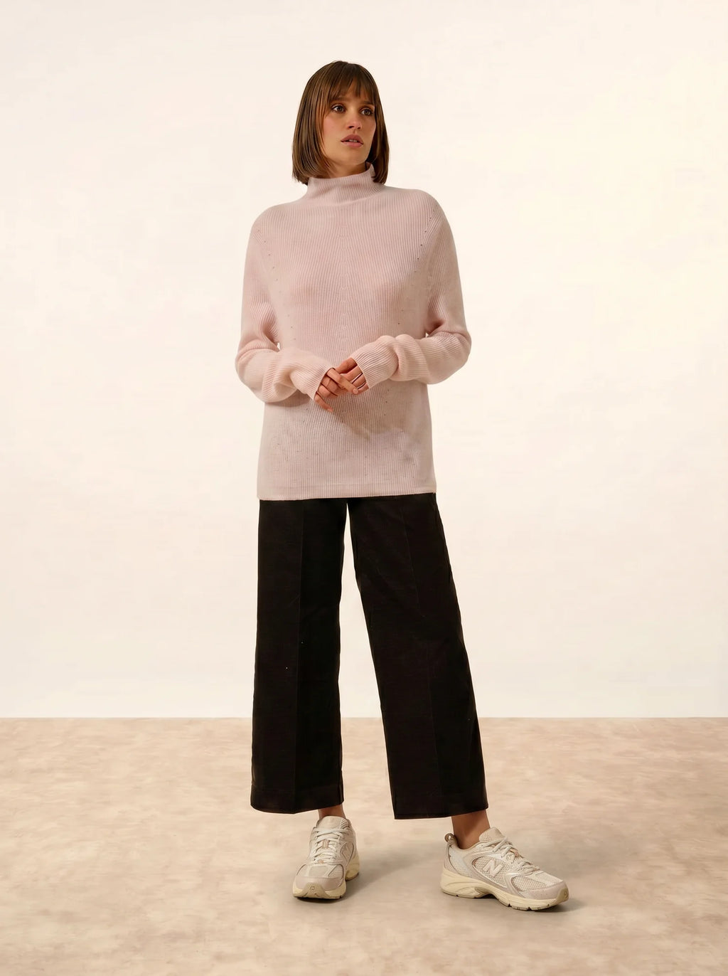 CAMILA pullover stehkragen rosa bébé
