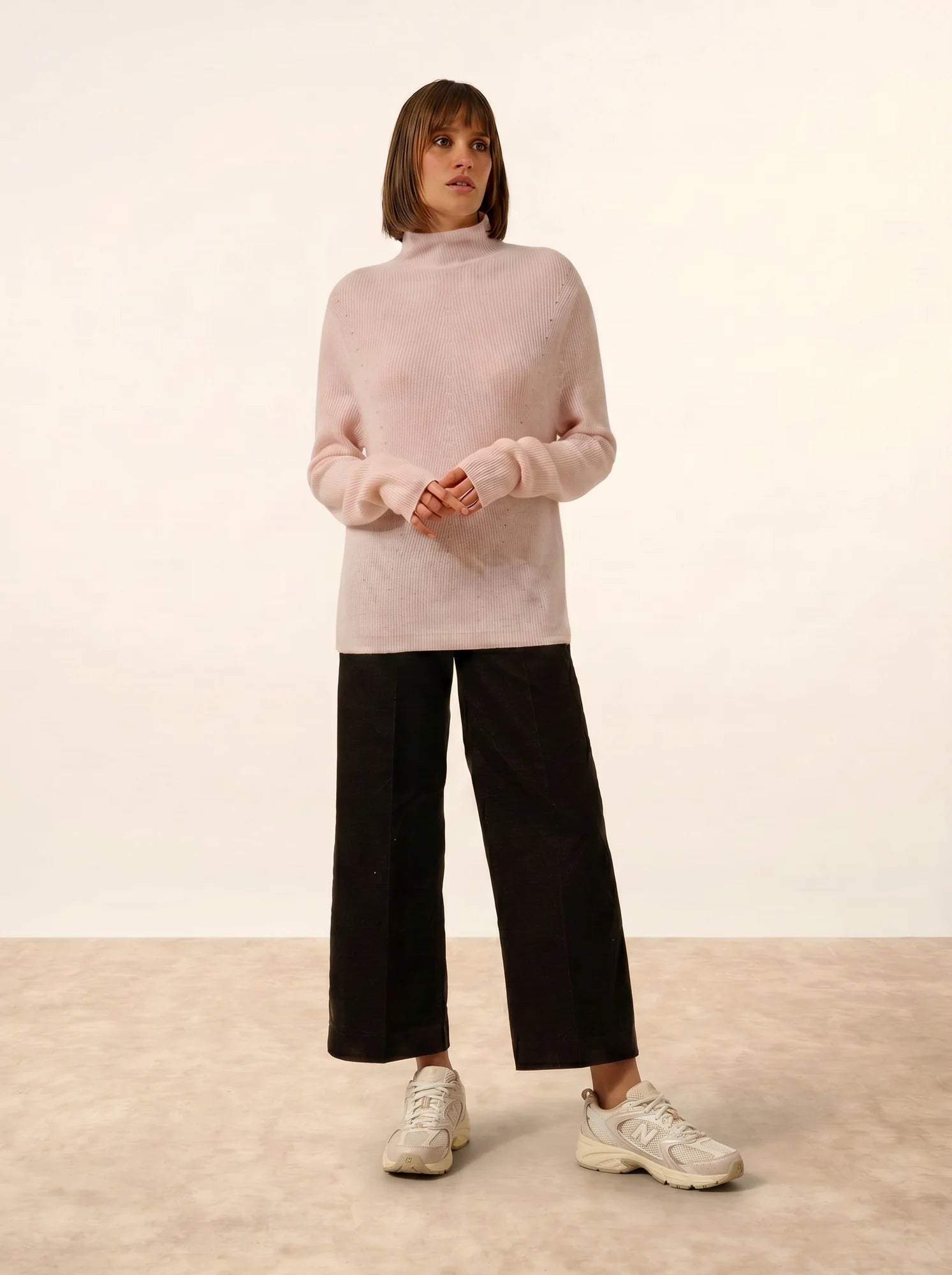 CAMILA pullover stehkragen rosa bébé