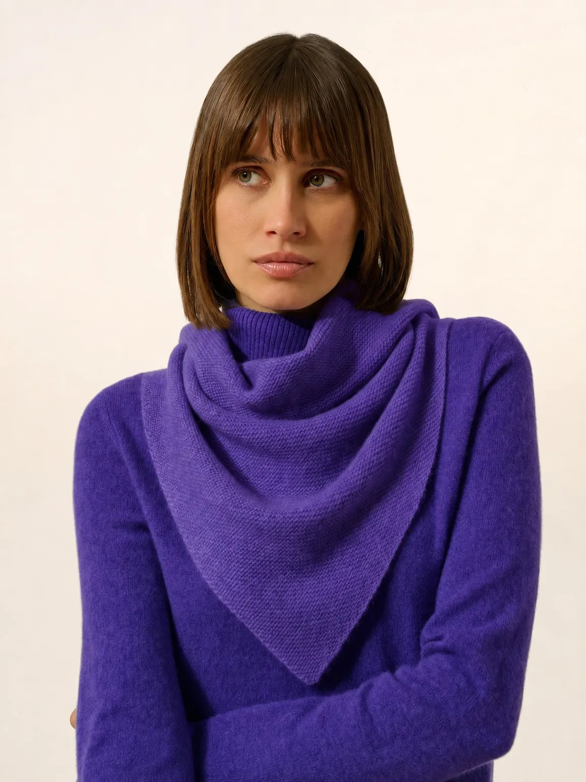 LIMA schal triangle mit fransen 4-fädig gentiane