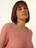 CHARLINE pullover rundhalsausschnitt koralle meliert