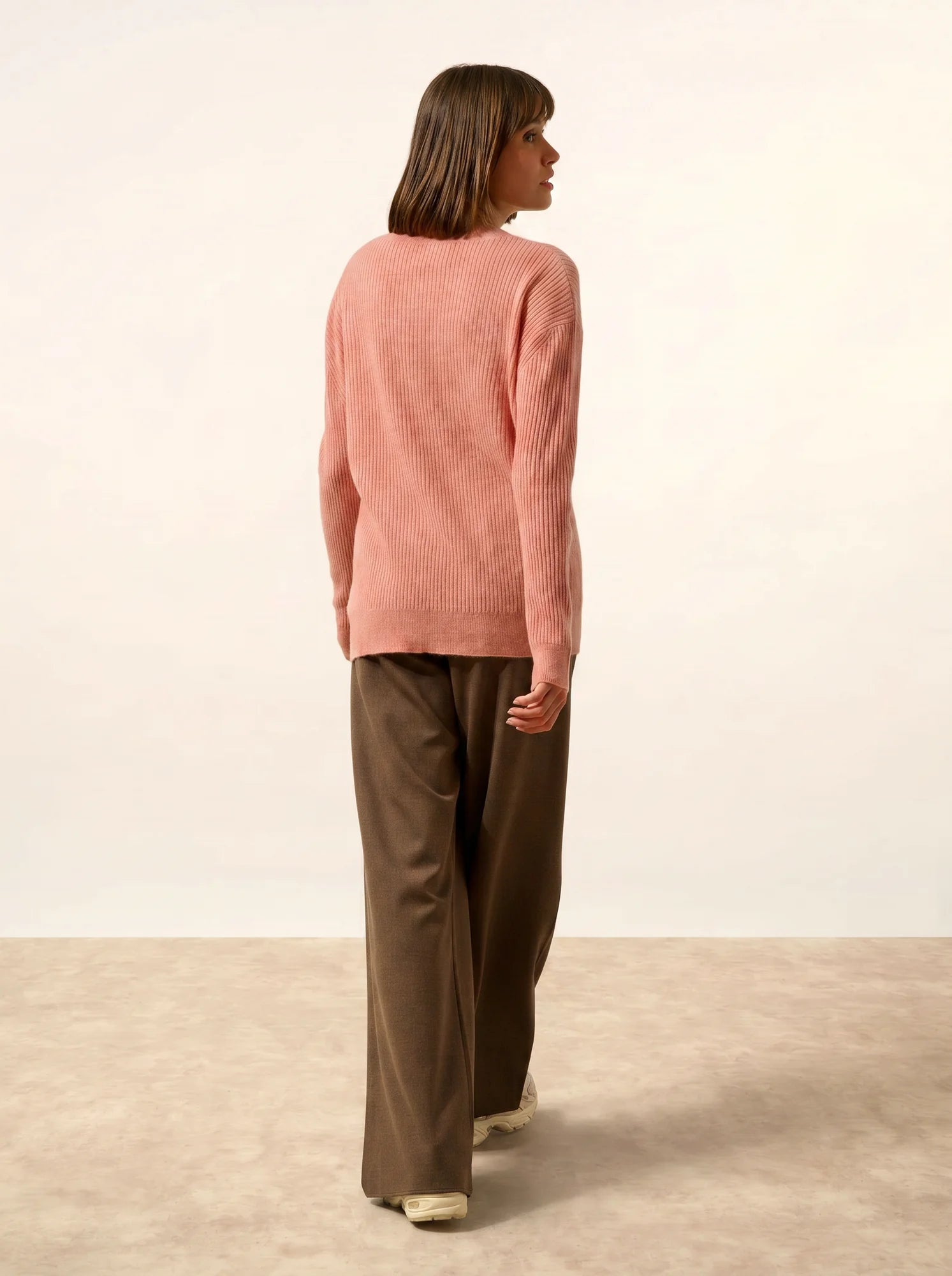CHARLINE pullover rundhalsausschnitt koralle meliert