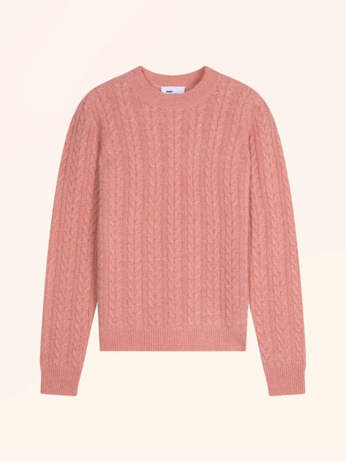 ALICE pull col rond 4 fils corail chiné