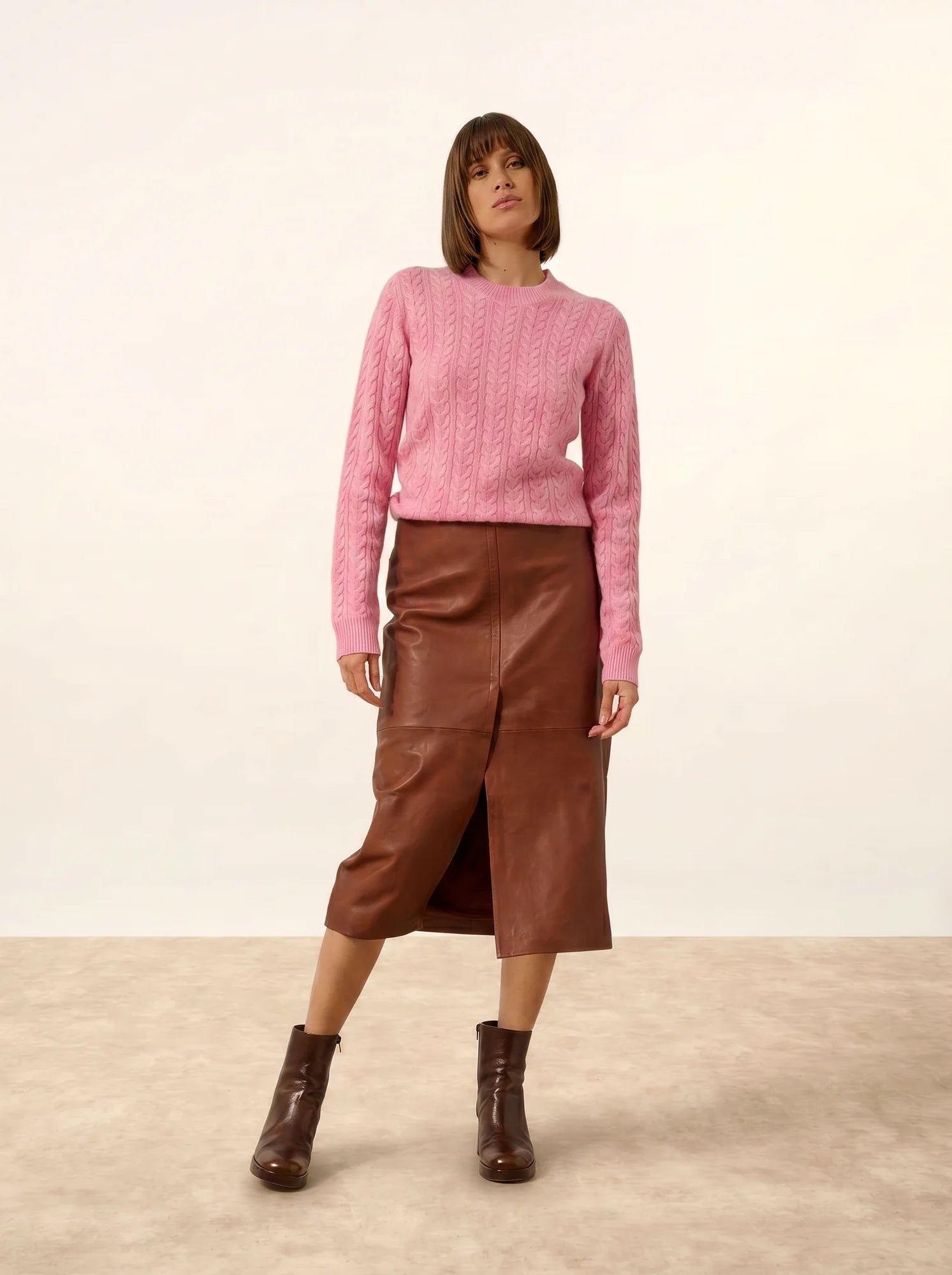 ALICE pullover rundhalsausschnitt 4-fädig dragée