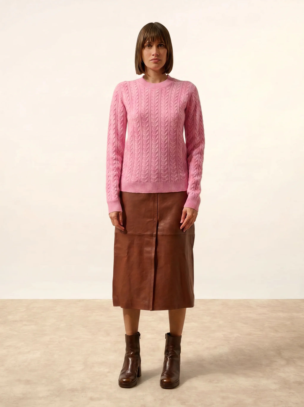 ALICE pullover rundhalsausschnitt 4-fädig dragée