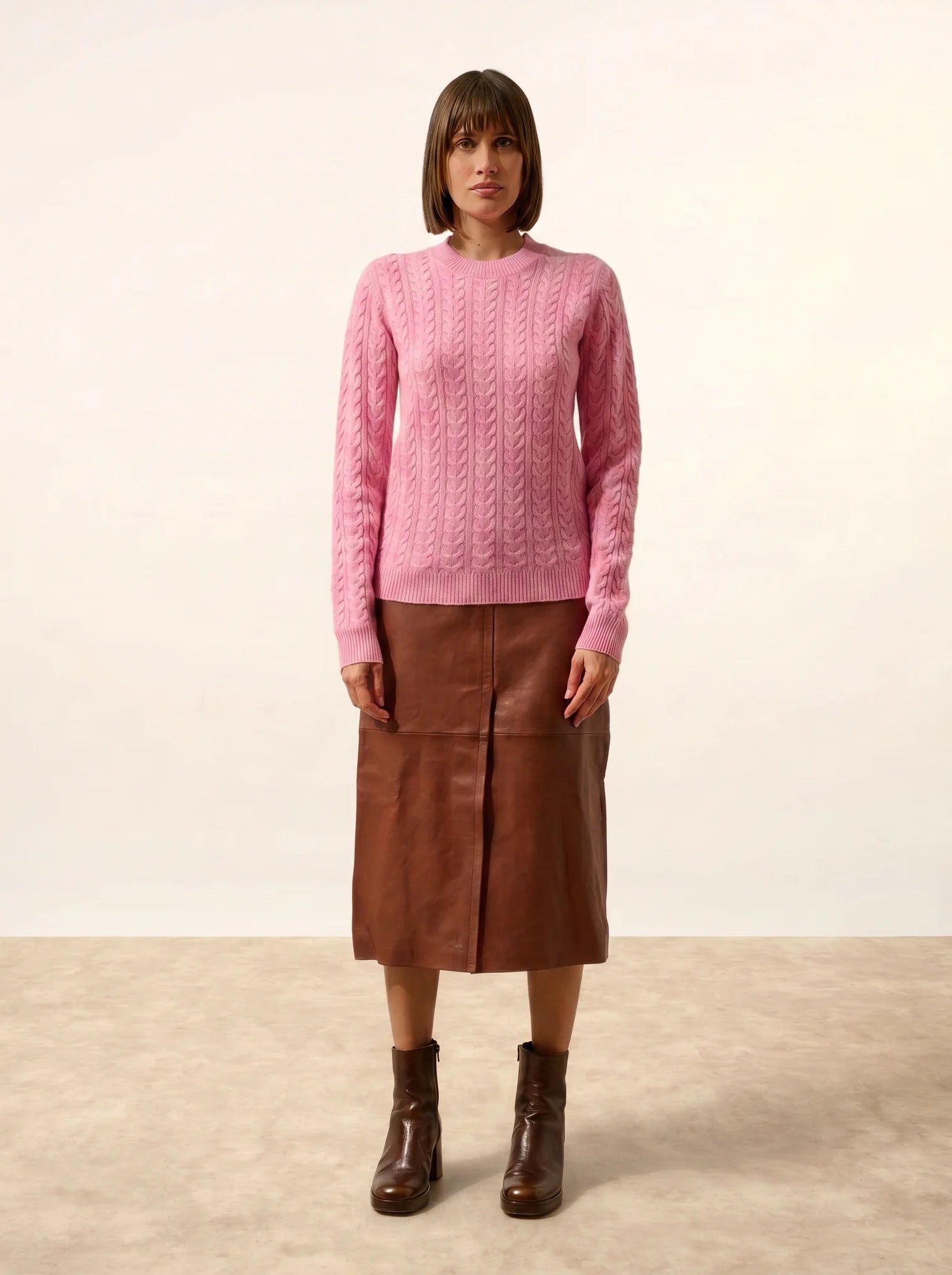 ALICE pullover rundhalsausschnitt 4-fädig dragée